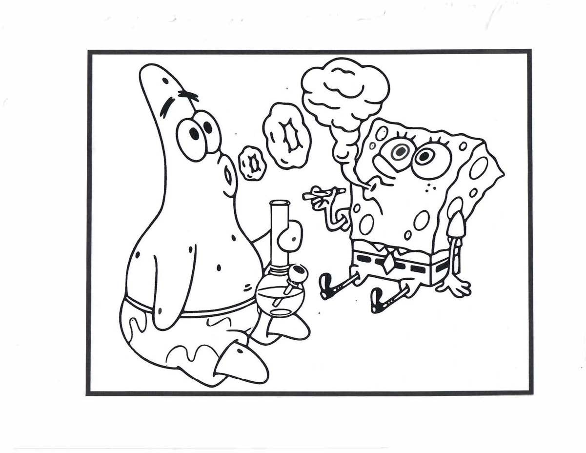 Sponge bob stoner coloring pages