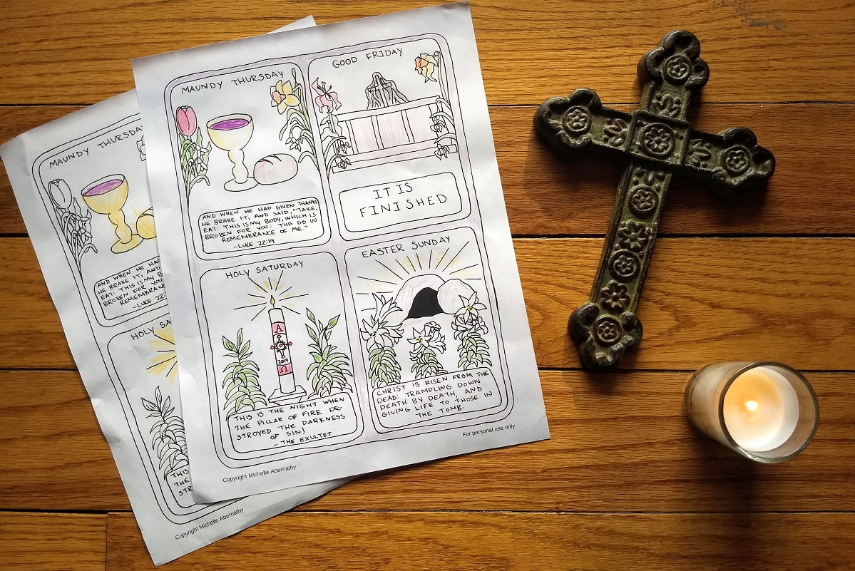 Holy triduum coloring page the homely hours