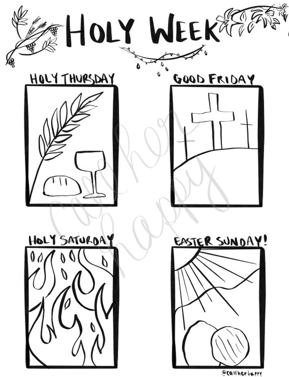 Holy week coloring page sheet liturgical year catholic resources for kids lazy liturgical feast day holiday christian prayer easter activity