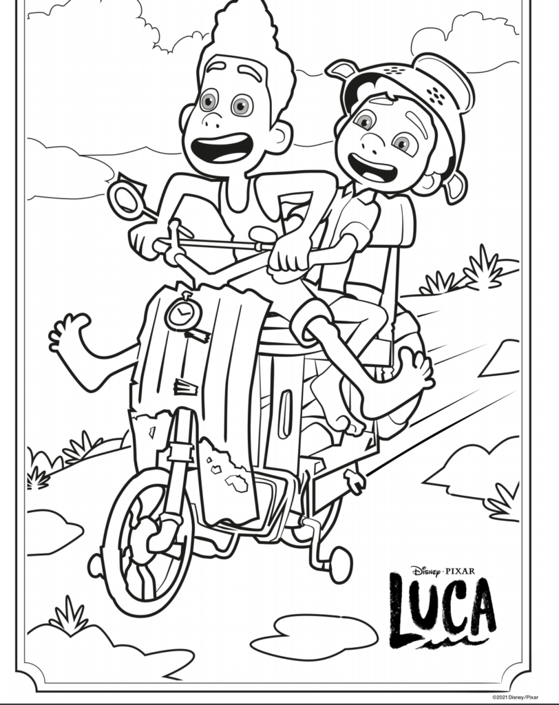 Free luca coloring pages disney printables pixarluca