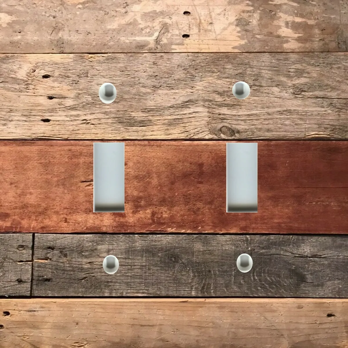 Rustic home decor distressed multi color wood light switch plate outlet covers