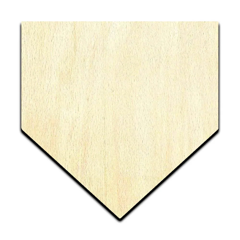 Baseball home plate laser cut out unfinished wood shape craft supply