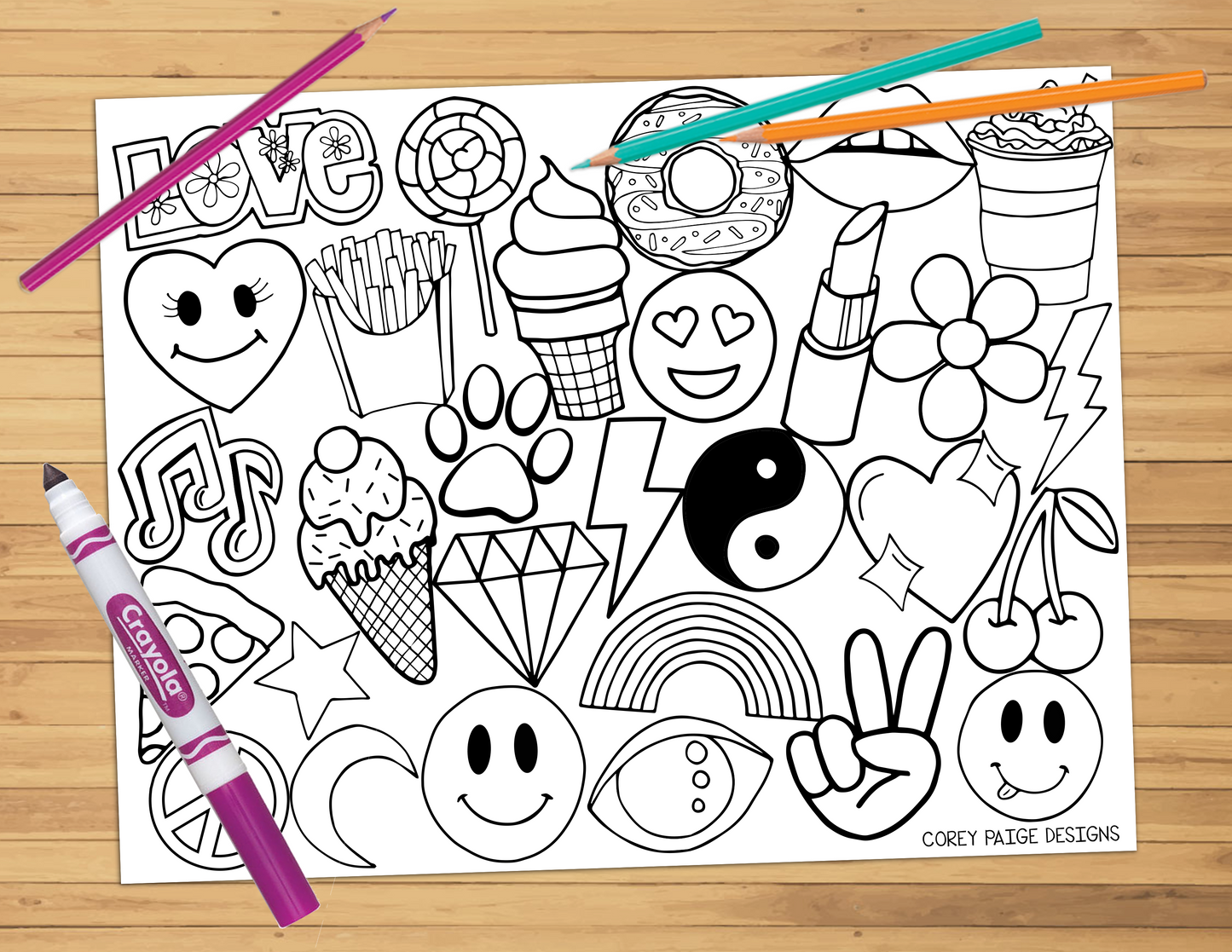 Emoji coloring sheet â