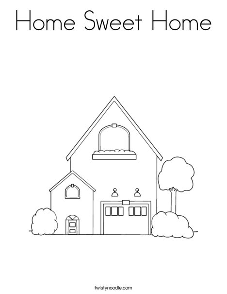 Home sweet home coloring page