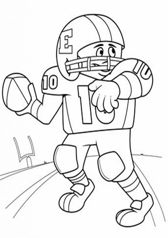 Free easy to print football coloring pages