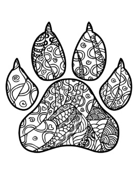 Paw print coloring pages back to school easy activity bulldogs wildcats