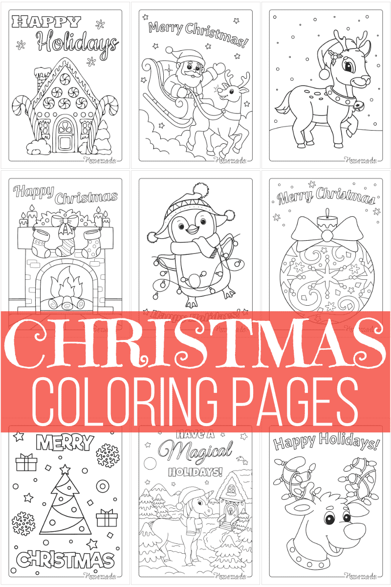 Free christmas coloring pages for kids adults