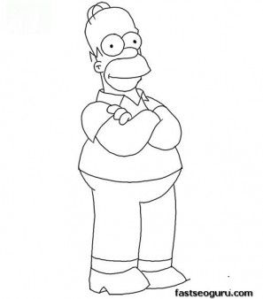 Printable homer simpson coloring page