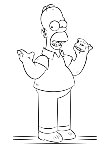 Homer simpson coloring page free printable coloring pages