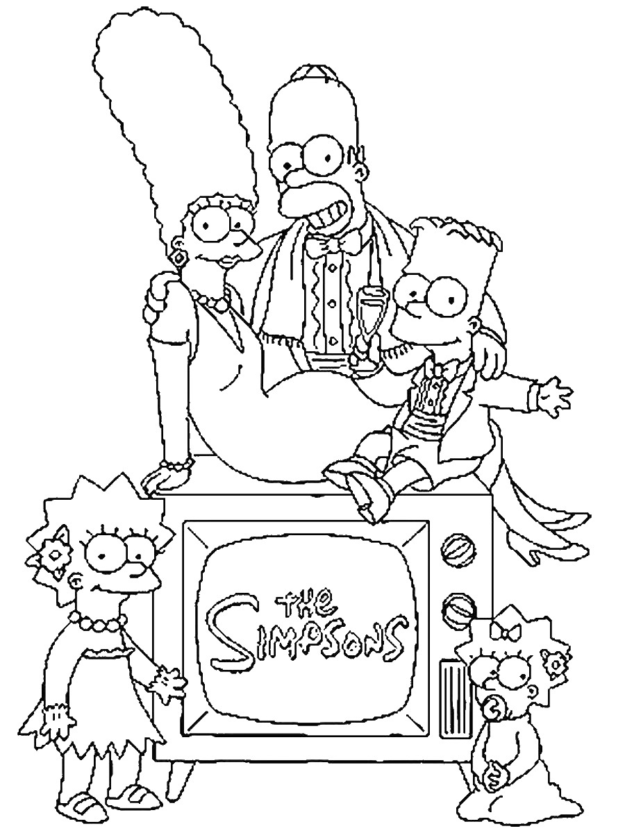 The simpsons coloring pages for kids