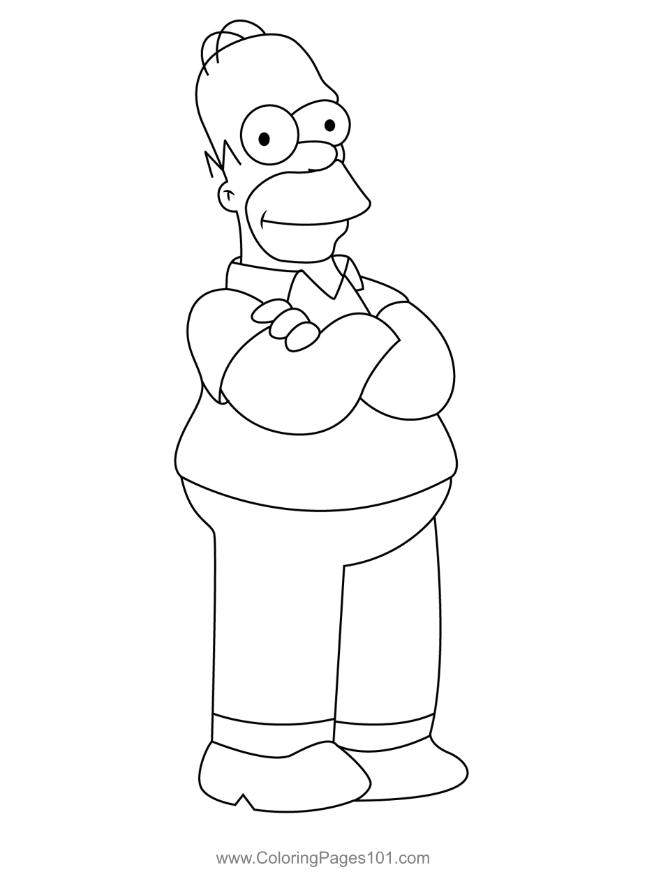 Homer simpson cartoon coloring page