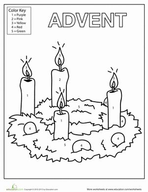 Advent candles coloring page worksheet education advent coloring advent candles advent candle colors