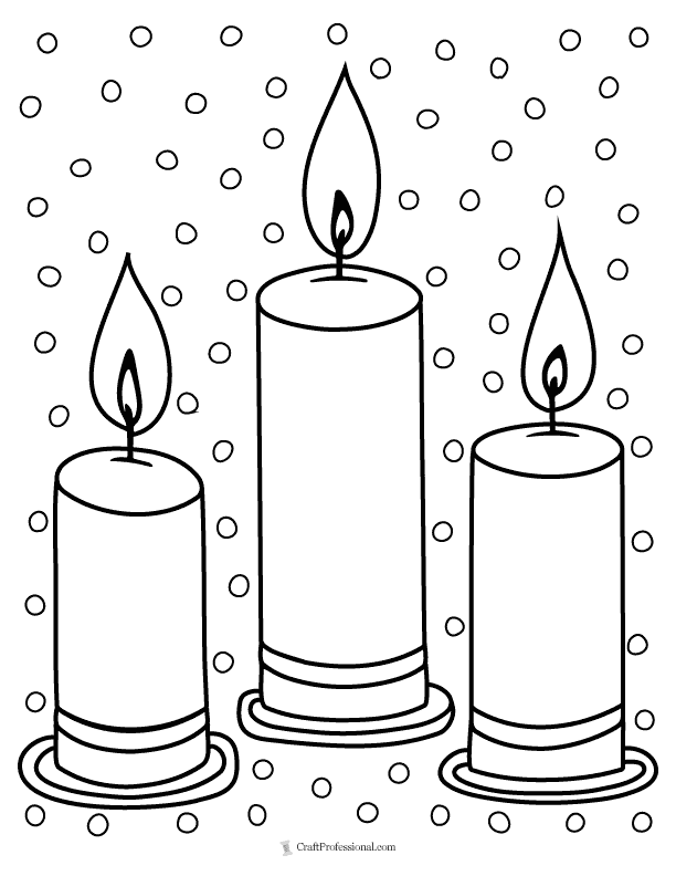 Christmas candle coloring pages free