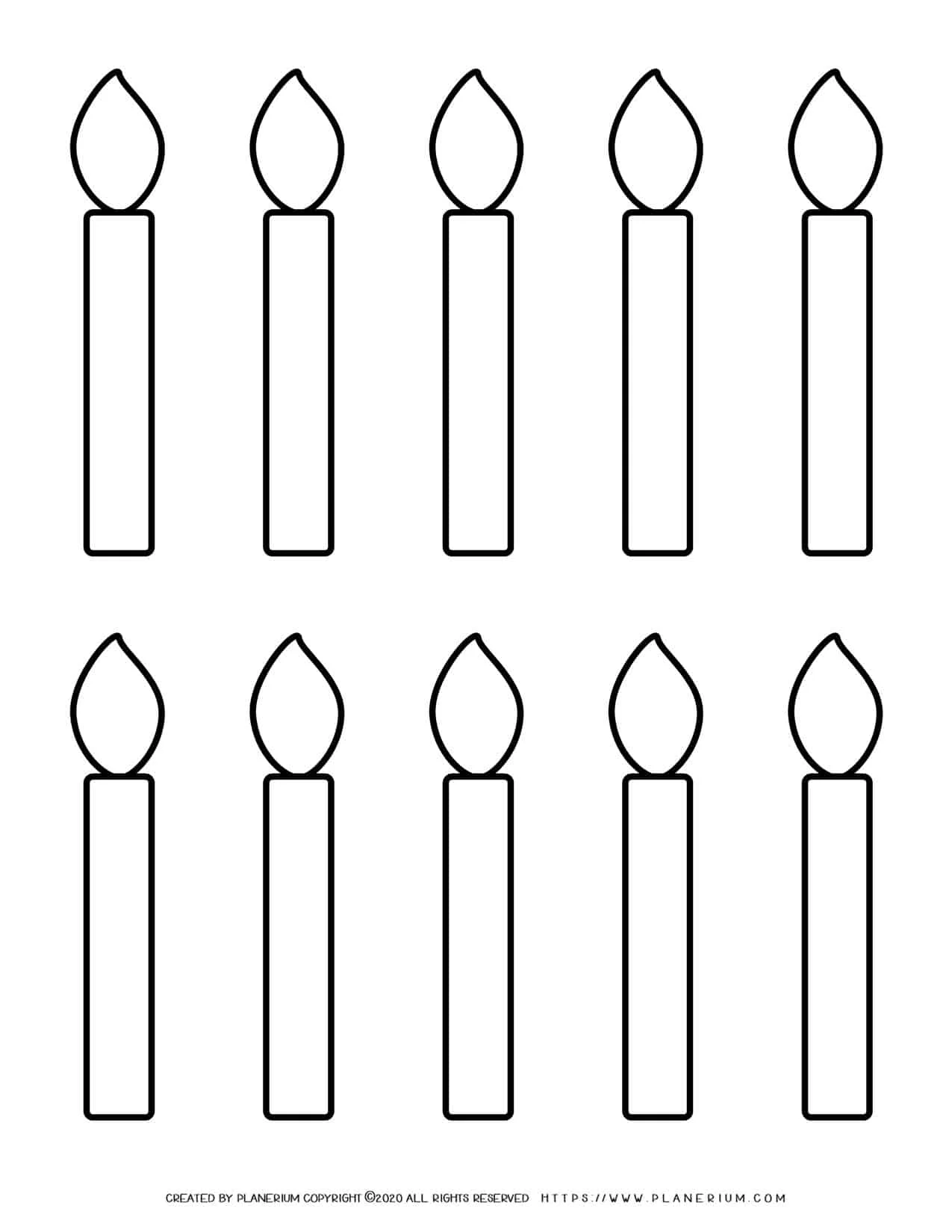 Candles outline ten small candles