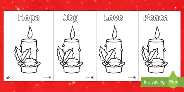 Advent candles colouring page learning resources