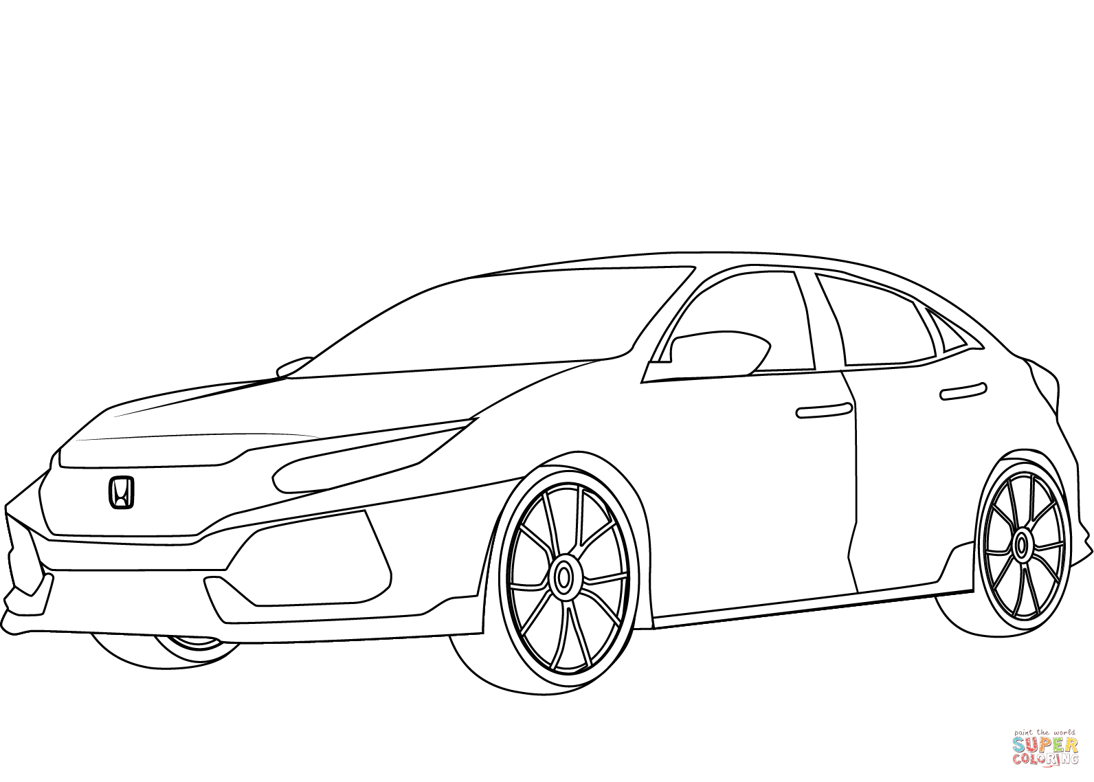 Honda civic type r coloring page free printable coloring pages