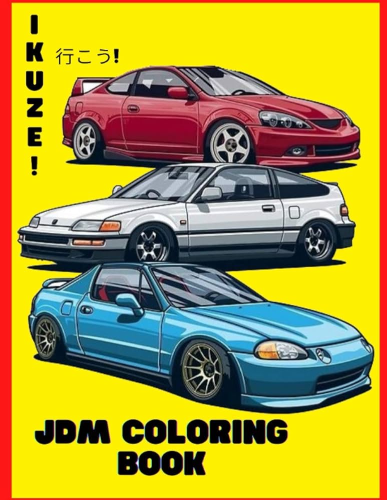 Ikuze jdm coloring book for adults of jdm r coloring pages friday william r books