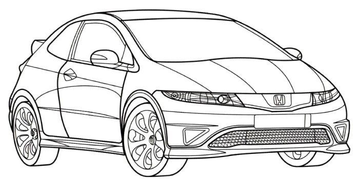 Honda civic honda civic type r honda civic kawaii cat drawing