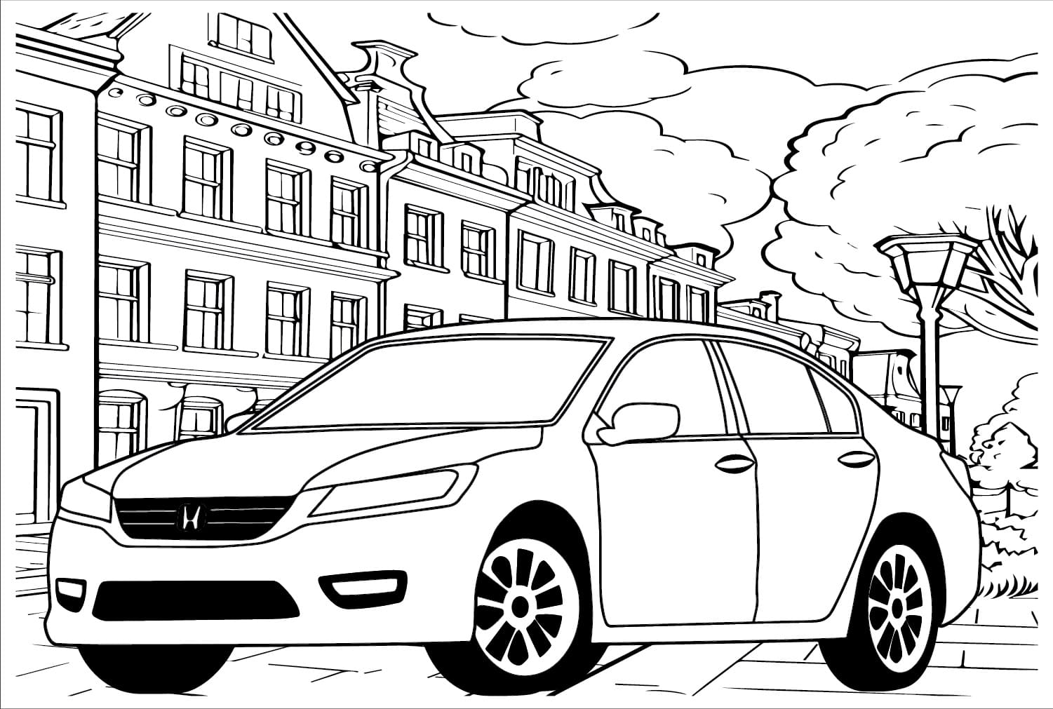 Honda car coloring page