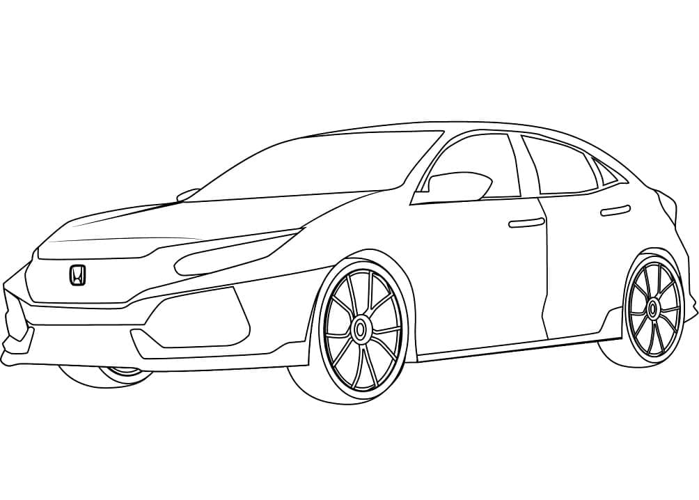 Honda civic type r coloring page