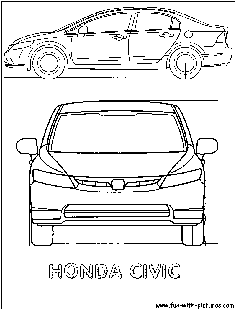 Honda civic coloring page