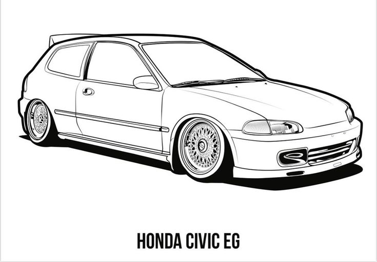 Squadron on instagram honda civic eg drawing for the jdm colouring book of all the civics the eg is a no petition favorite of mine classic shape ligâ honda honda