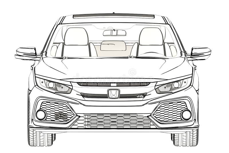 Honda civic stock illustrations â honda civic stock illustrations vectors clipart