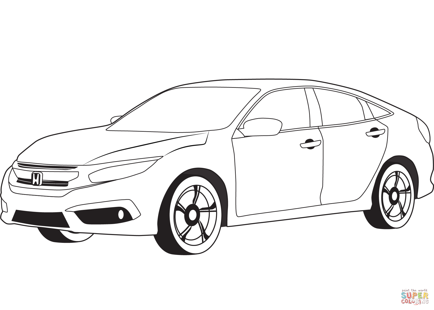 Honda civic coloring page free printable coloring pages