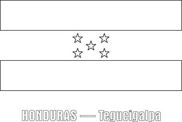 Honduras nation flag coloring page