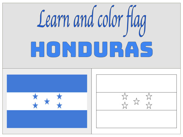 Honduras national flag coloring book for education and learning original colors and proportion simply vector illustration from countries flag set stock illustration