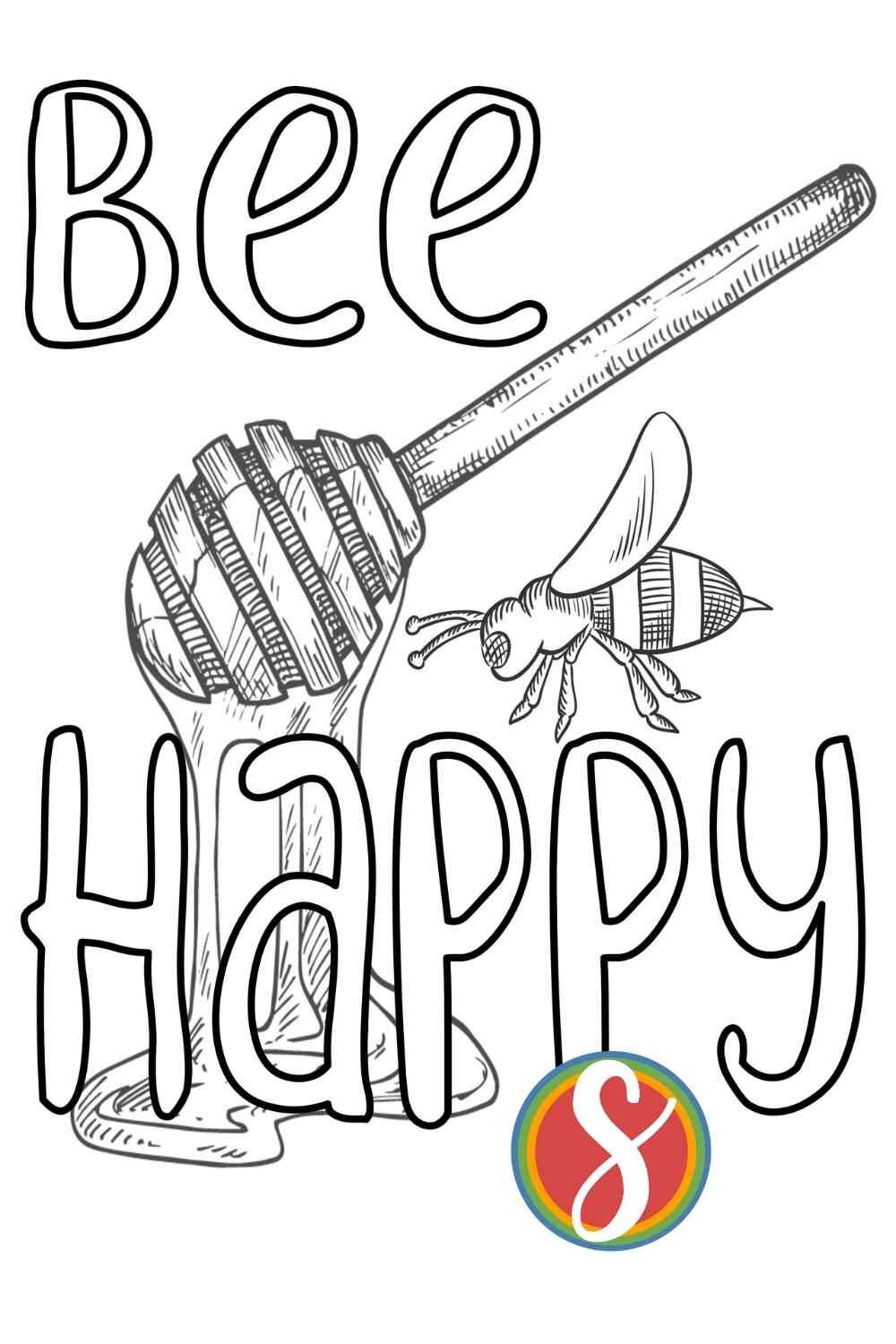 Free bee coloring pages â stevie doodles