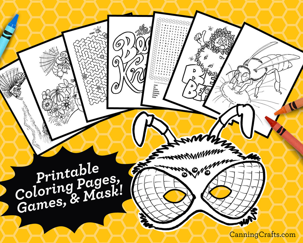 Printable honey bee coloring pages games wearable honey bee mask â