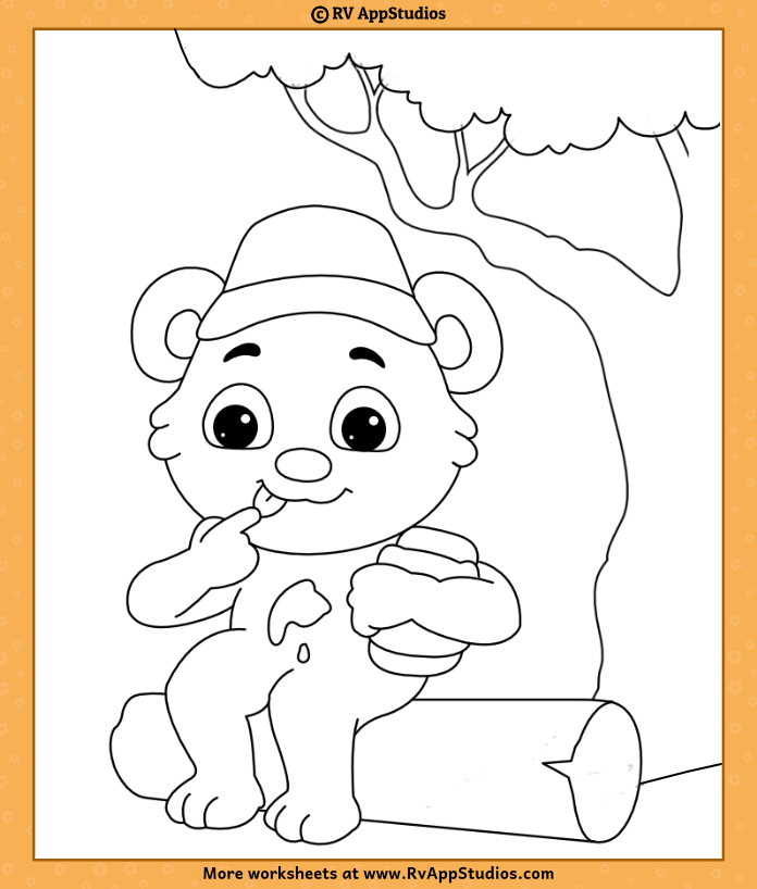 I love honey coloring pages for kids