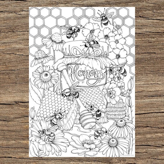 Honey printable adult coloring page from favoreads coloring book pages for adults and kids coloring sheets colouring designs