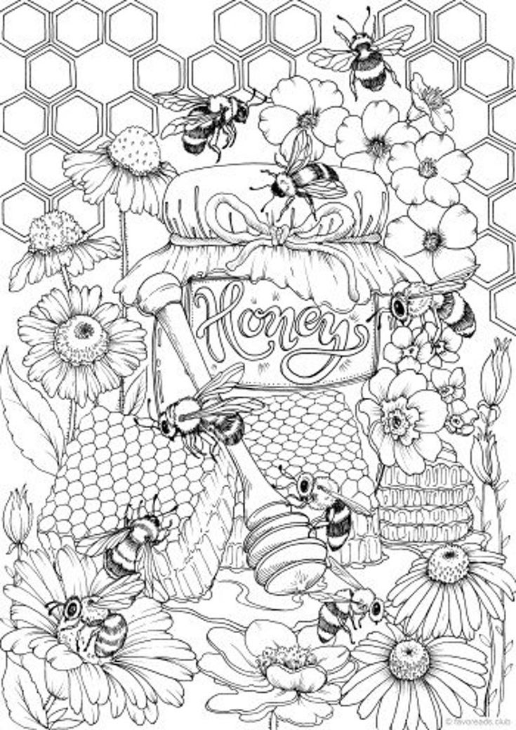 Honey printable adult coloring page from favoreads coloring