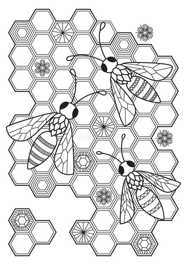 Bee coloring stock illustrations â bee coloring stock illustrations vectors clipart