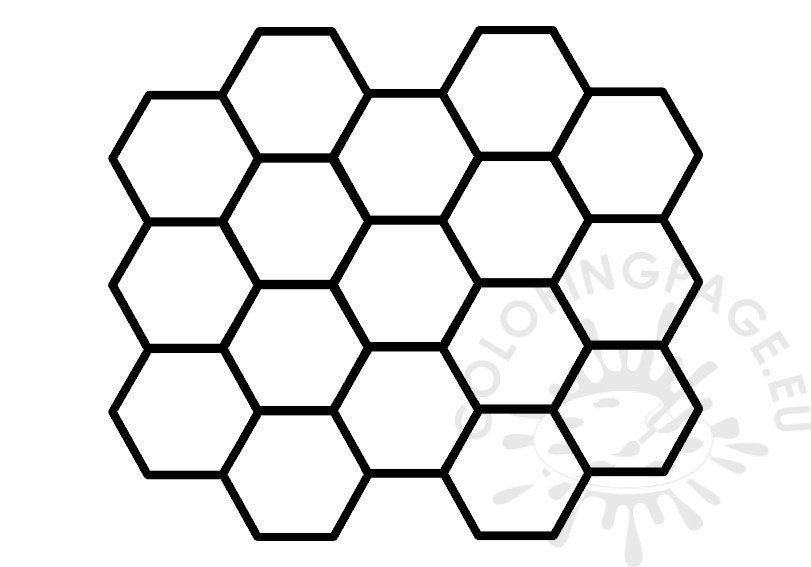 Beehive honeycomb pattern coloring page