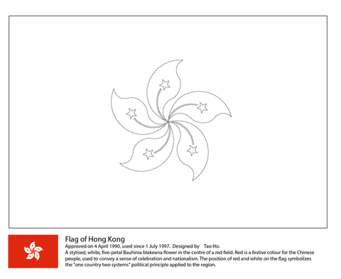 Flag of hong kong coloring page free printable coloring pages