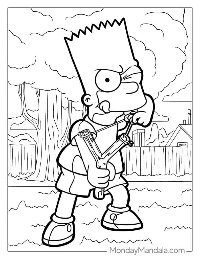 Simpsons coloring pages free pdf printables