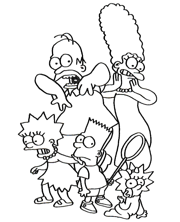 Coloring pages bart simpson thumbnail preview coloring pictures