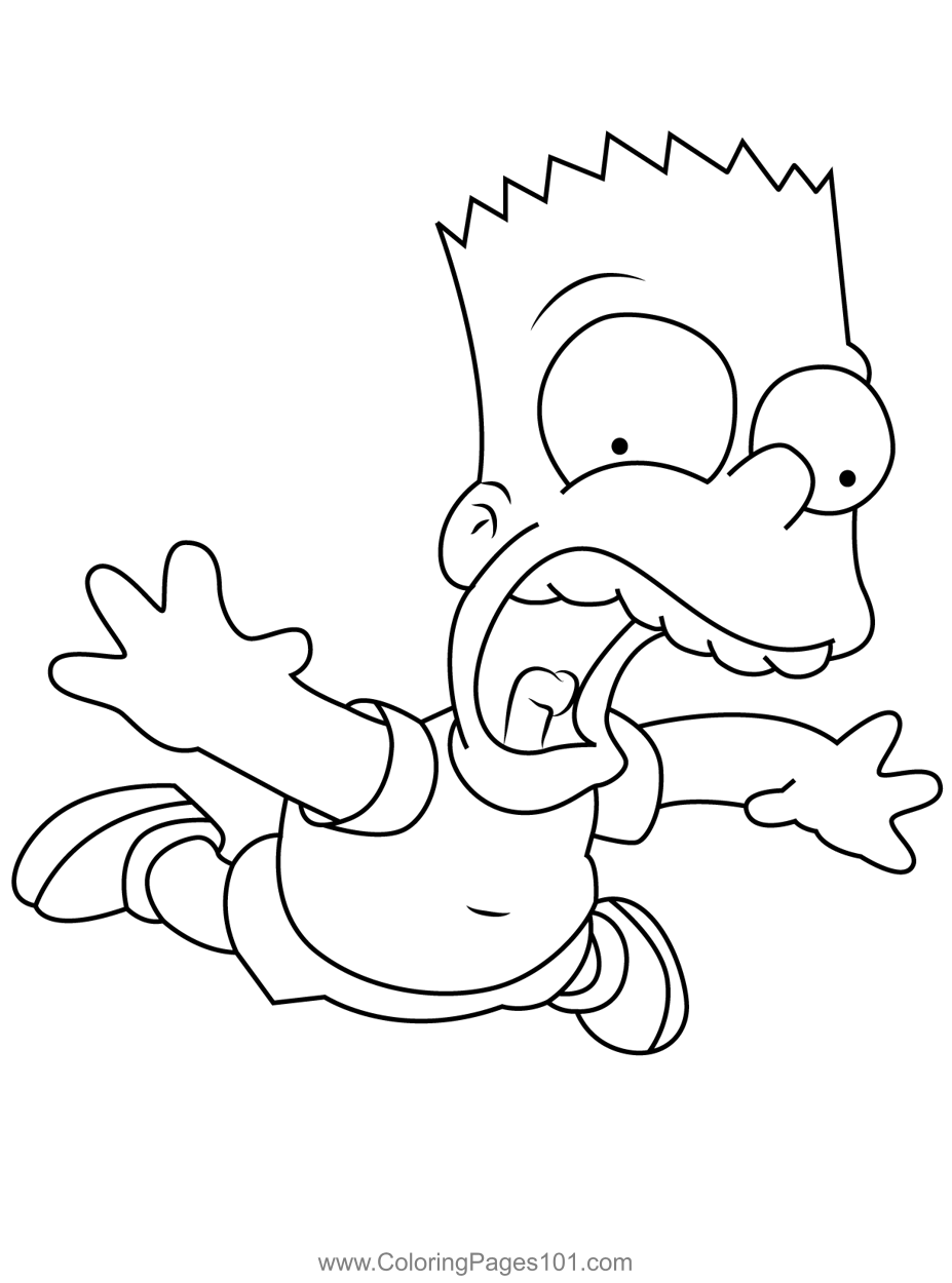 Bart simpson afraid coloring page bart simpson art coloring pages simpsons tattoo