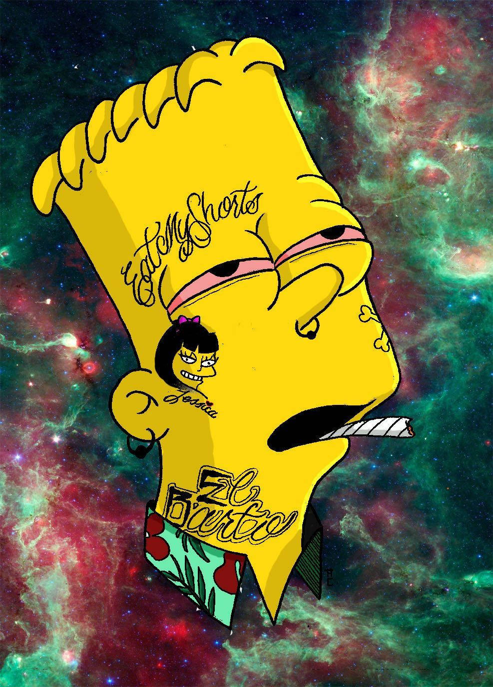 Download bart simpson swag iphone theme wallpaper