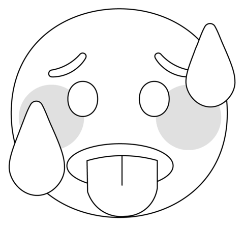 Hot face emoji coloring page free printable coloring pages