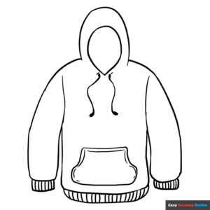 Hoodie coloring page easy drawing guides