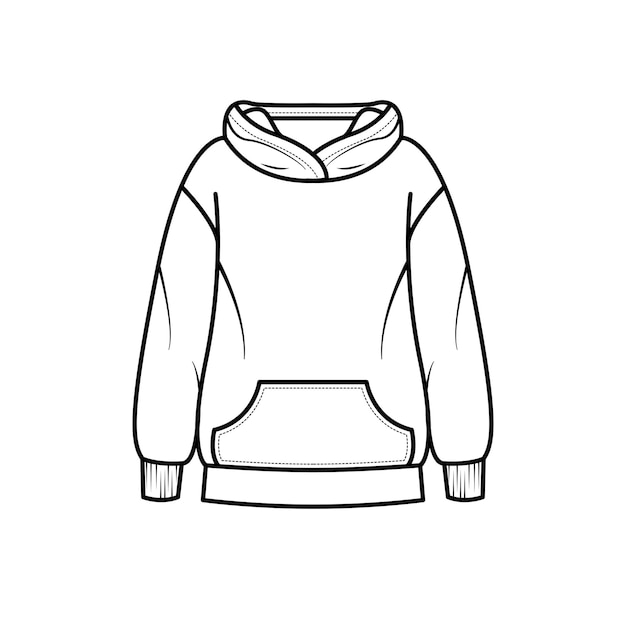 Premium vector hoodie line art