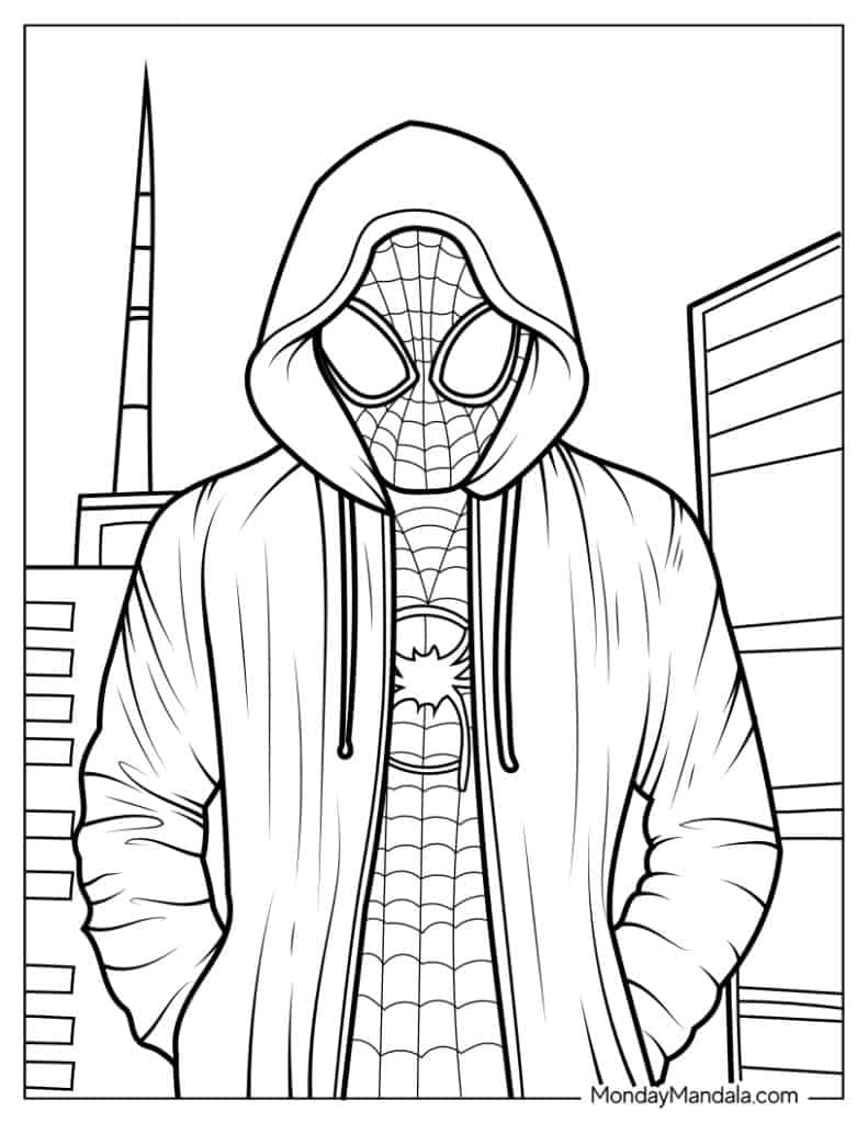 Miles morales coloring pages free pdf printables