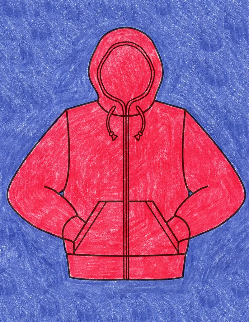 How to draw a hoodie hoodie coloring page