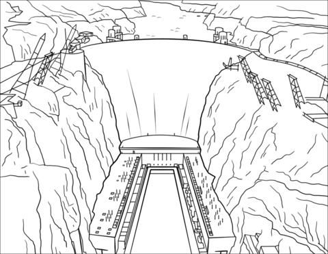 Hoover dam coloring page free printable coloring pages