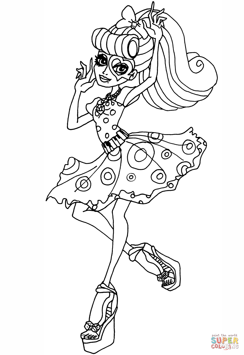 Monster high operetta coloring page free printable coloring pages