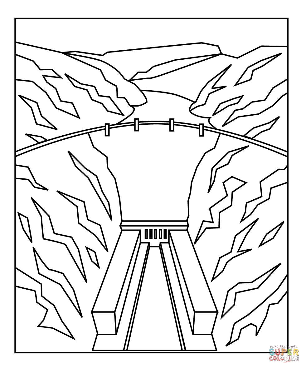 Hoover dam coloring page free printable coloring pages